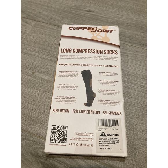 CopperJoint Long Compression Socks - Copper-Infused and Durable Design L-XL - Picture 2 of 3